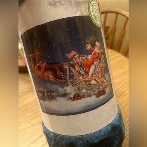 Warm Wishes Collection Santa Sleigh Royal Plush Raschel Throw Blanket 50" X 60"